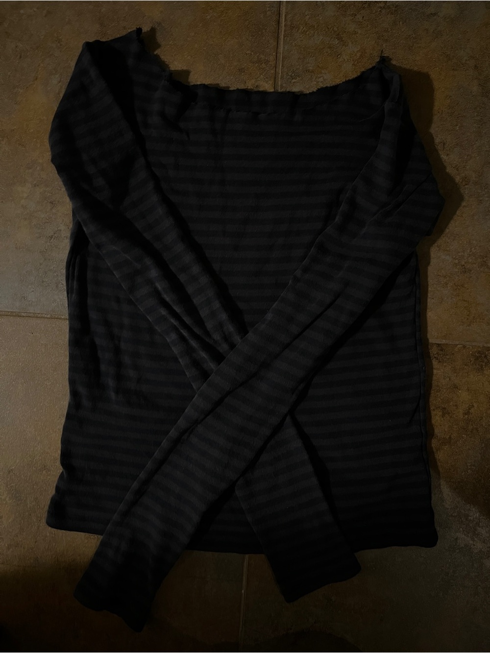 Off-Shoulder Navy Striped Brandy Melville Long Sleeve